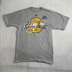 Adidas 2009 NBA Champions Los Angeles Lakers Kobe Grey Shirt Men's Small
